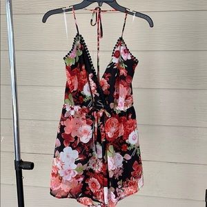 Floral Halter tie style Romper